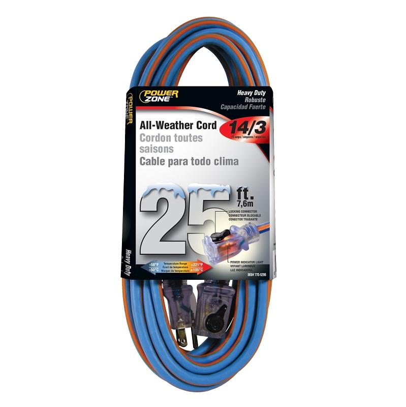 PowerZone 25' All Weather 14/3 Extension Cord