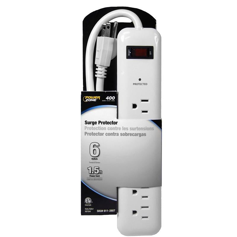 PowerZone 6-Outlet Surge Protector Power Bar