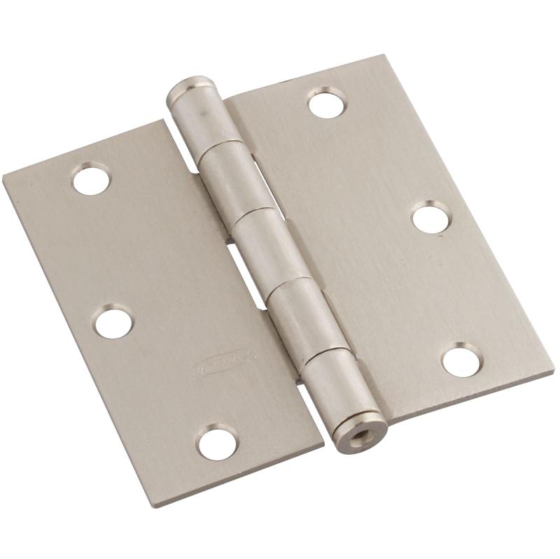 National 3 1/2" Door Hinge Satin Nickel 3/pk