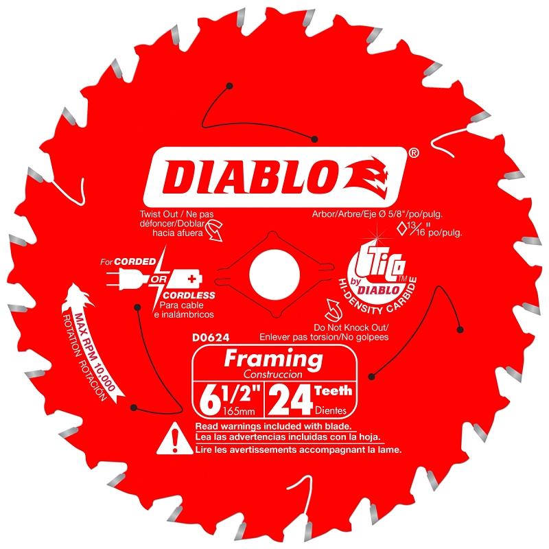 Diablo 6 1/2" X 24T ATB Framing Blade D0624X