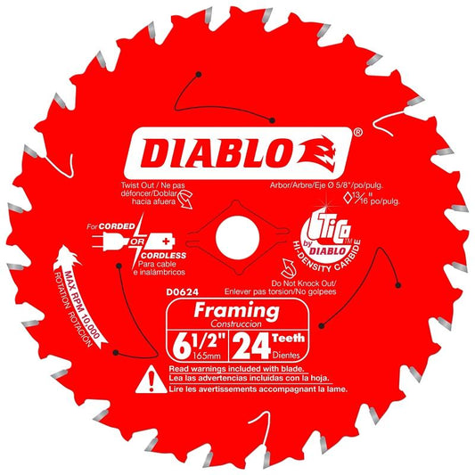 Diablo 6 1/2" X 24T ATB Framing Blade D0624X