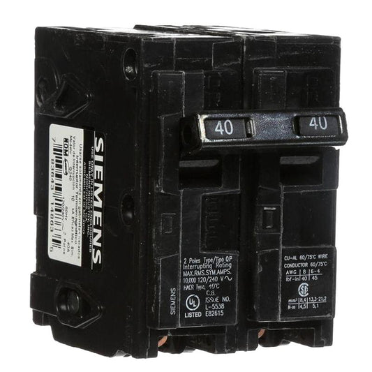 Siemes 40A 2-Pole Circuit Breaker Q240