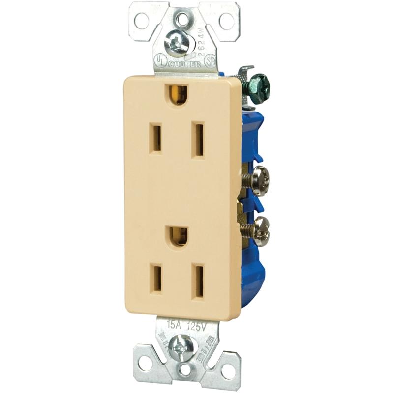 Eaton Decorator Receptacle Ivory 15A 125V 1107V