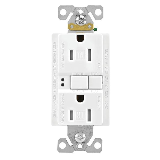 Eaton GFCI Receptacle White 15A 125V TRSGF15W