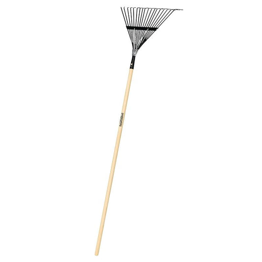 19" Leaf Rake Steel Tine Wood Handle