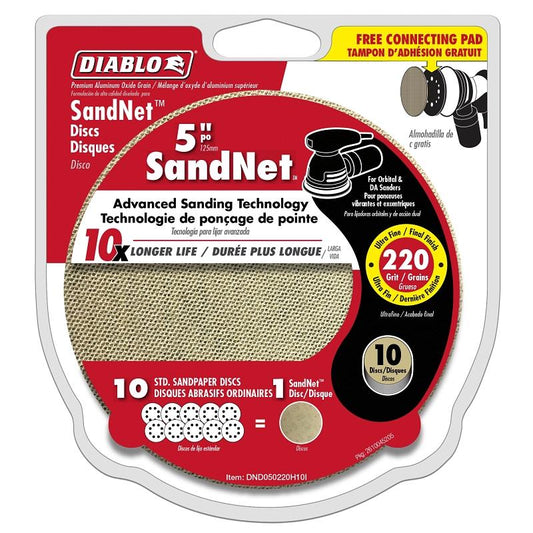 Diablo 5" Sandnet 220 Grit 10pk