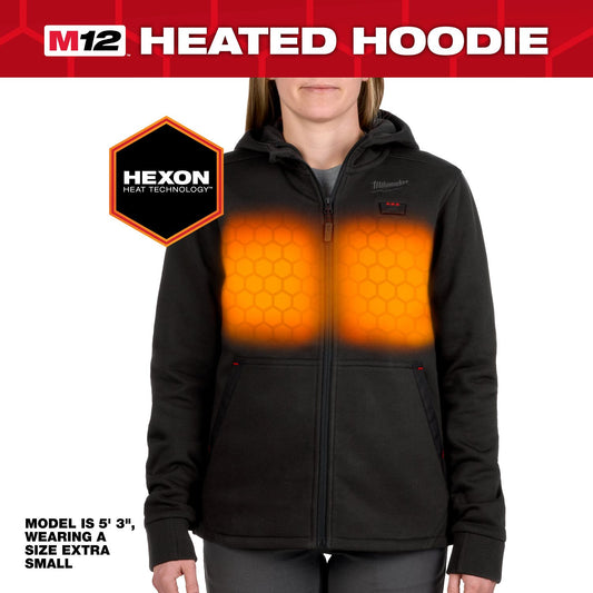 Milwaukee M12 Black Heated Hoodie Womens M F200B-21M