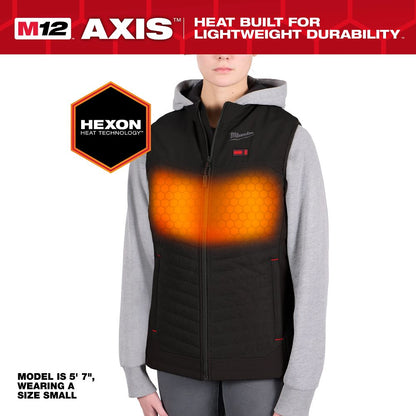 Milwaukee M12 Black Heated Womens Axis Vest Large F300B-21L