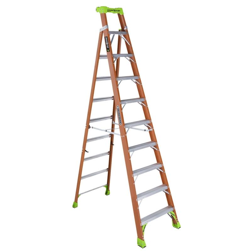 10' Louisville Cross Step Ladder Fiberglass 300lb FXS1510