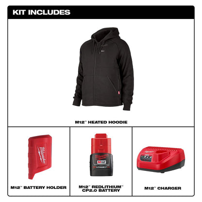 Milwaukee M12 Black Heated Hoodie Small 306B-21S