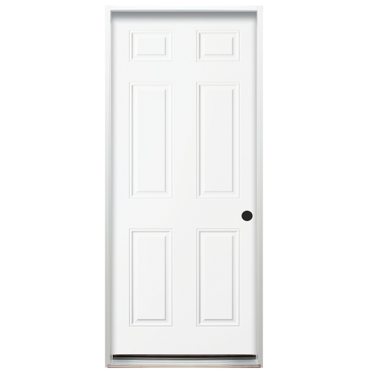 32" X 80" RHH 6-Panel Pre-Hung Steel Door