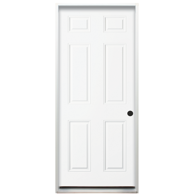 34" X 80" RHH 6-Panel Pre-Hung Steel Door