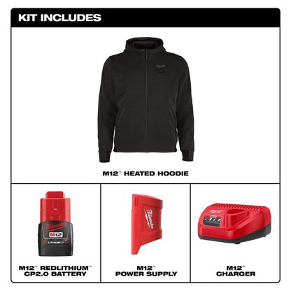 Milwaukee M12 Black Heated Hoodie XL M200B-21XL