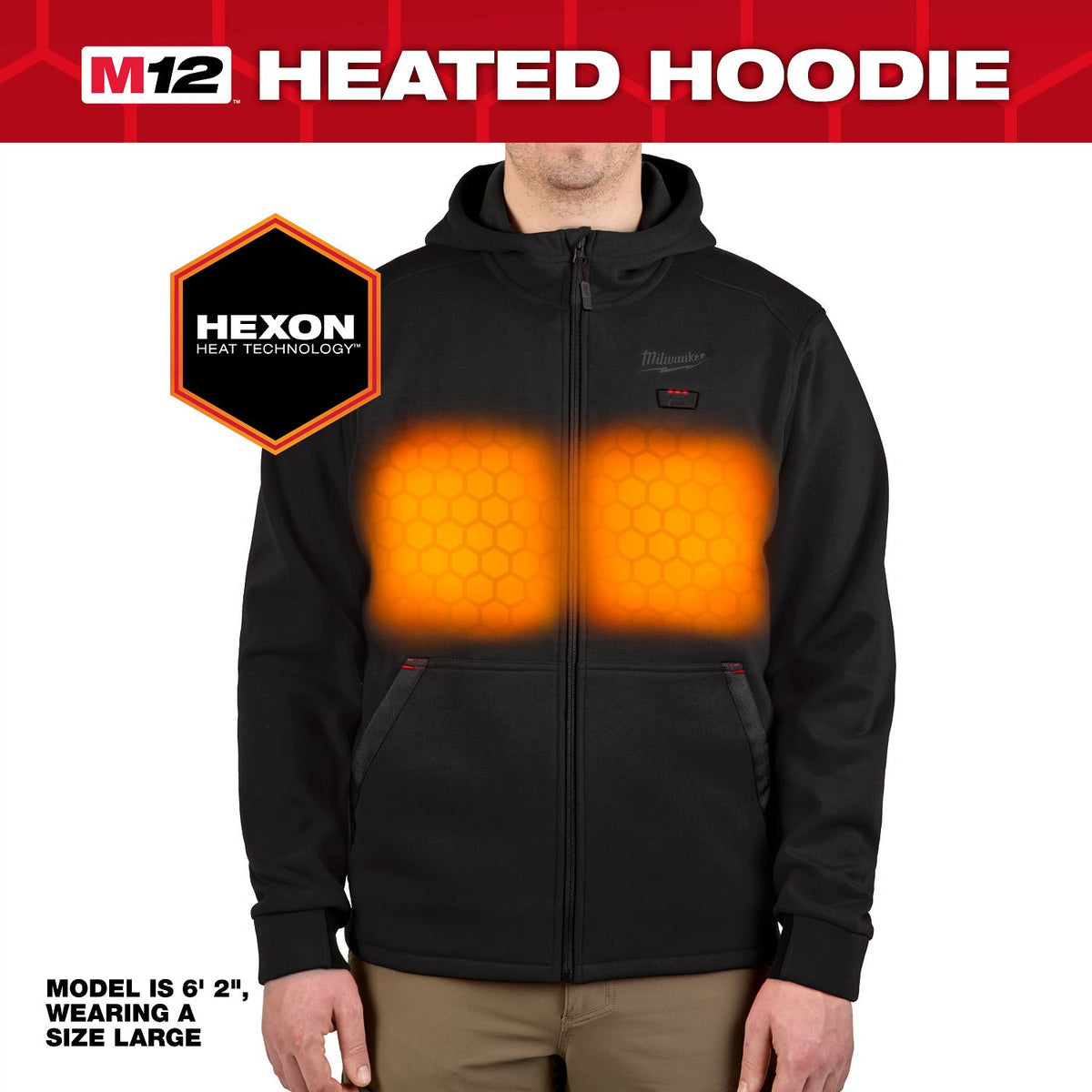 Milwaukee M12 Black Heated Hoodie XL M200B-21XL