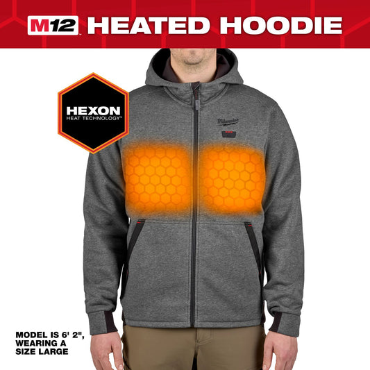 Milwaukee M12 Gray Heated Hoodie L M200G-21L