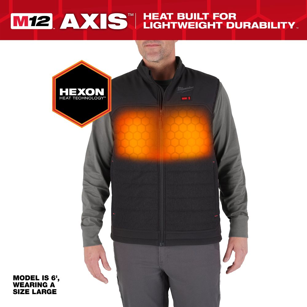 Milwaukee M12 Black Heated Axis Vest XL M300B-21XL