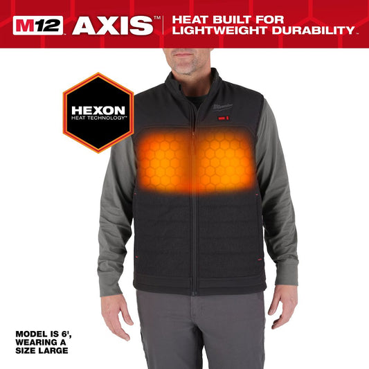 Milwaukee M12 Black Heated Axis Vest Medium M300B-21L