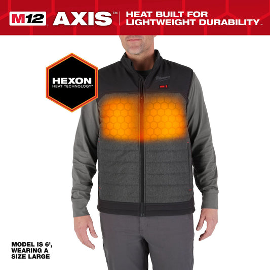 Milwaukee M12 Gray Heated Axis Vest XL M300G-21XL
